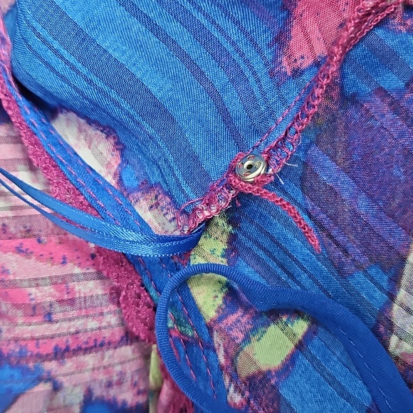 Free People Spring Fling Sleeveless Mini Dress W/Slip:Ultra Violet Combo: Medium - Picture 13 of 16